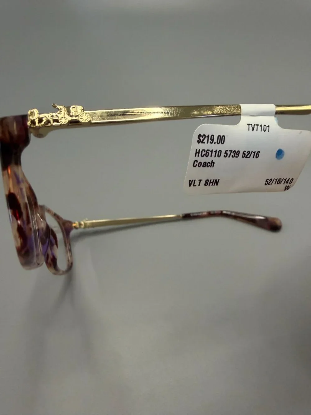 Coach HC6110 5739 Petal Tortoise Eyeglass Frames 52-16-140 New Demo